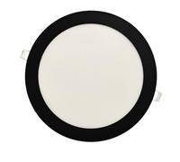 Jandei - Downlight LED 18W Redondo, Plano Empotrable, 1440 Lum, Interior IP20 con Marco Acabado Negro, Hueco Corte Ø 200-Ø 205 mm, Extraplano 13mm, Transformador Incluido (Blanco Frío 6000K)