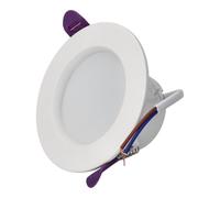 Jandei - Downlight LED 7W Modelo “Oasis”, Marco Circular Aluminio Blanco, 650 Lúmenes. Medidas 99mmx52mm - Para Empotrar en Hueco de 75mm (Luz Cálida 3000k)
