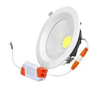 Jandei - Downlight LED COB 15W Empotrable, Foco Marco Redondo Blanco, 165x50mm (Hueco Corte 130-135mm), 1350 Lumen, IP44. Ideal para Salón, Cocina, Baño (Luz Fría 6000K, 1 Unidad)