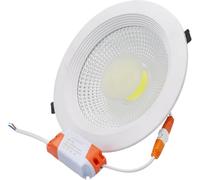 Jandei - Downlight LED COB 20W Encastrable, Foco Marco Redondo Blanco 185x45 mm (Orificio para Empotrar 160mm), 1800 Lumen, IP44 Ideal Baño y Cocina (Luz Natural 4200K, 1 Unidad)