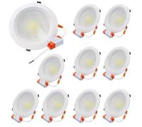 Jandei - Downlight LED COB 20W Encastrable, Foco Marco Redondo Blanco 185x45 mm (Orificio para Empotrar 160mm), 1800 Lumen, IP44 Ideal Baño y Cocina (Luz Fría 6000K, 10 Unidades)