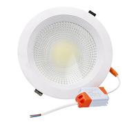 Jandei - Downlight LED COB 20W Encastrable, Foco Marco Redondo Blanco 185x45 mm (Orificio para Empotrar 160mm), 1800 Lumen, IP44 Ideal Baño y Cocina (Luz Fría 6000K, 1 Unidad)