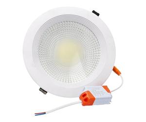 Jandei - Downlight LED COB 20W Encastrable, Foco Marco Redondo Blanco 185x45 mm (Orificio para Empotrar 160mm), 1800 Lumen, IP44 Ideal Baño y Cocina (Luz Fría 6000K, 1 Unidad)
