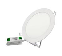 Jandei - Downlight LED Empotrable, 12W, 960 Lumen, Forma Redonda, Orificio para Empotrar Ø 150, Extraplano 13 mm Profundidad, Color de Luz Blanco Cálido 3000K, Transformador Incluido