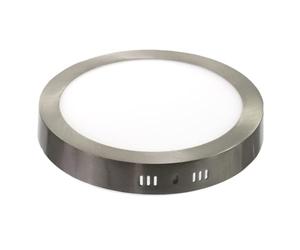 Jandei - Downlight Plafón LED 12W Redondo De Superficie, Ø 175 milímetros, Luz Blanca Neutra 4200K, 960 Lúmenes, Aro Color Acero. Perfecto para Iluminar Oficinas, Salones, Cocinas, Baños