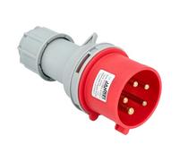 Jandei - Enchufe Base Conector de Potencia, Toma industrial 4P+E 6H 240-415 Vac IP44 (Macho Aéreo 32A)