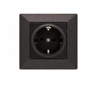 Jandei - Enchufe Schuko 2P+T 16A, Decoración Elegante Pared Interior, Fácil de Instalar, Incluye Marco y Mecanismo, Policarbonato Color Blanco