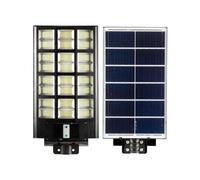 Jandei - Farola Solar, Potente 4000 Lúmenes, con Sensor de Movimiento, Mando a Distancia Incluido, Luz Blanco Frío 6000k, Foco Solar, Luz para Jardín, Patio (Poste Incluido)