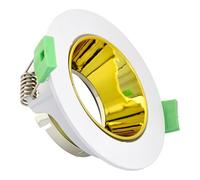 Jandei - Foco Aro Circular Empotrable y Orientable en Techo para GU10 / MR16 Embellecedor Corte 75mm Ø90*40mm (Blanco Dorado)