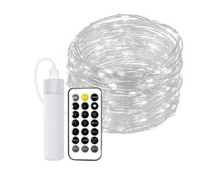 Jandei - Guirnalda Micro LED, Tira Luminosa con Mando a Distancia, Temporizador, Recargable USB (batería 1800MA). Decoración Interior y Exterior Fiesta, Navidad (Luz Fría, 20 Metros)