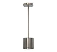 Jandei - Lámpara de mesa LED de metal, Táctil, Recargable, 3 tonos de luz regulable 2000mAh, Sin Cable. Perfecta para Salón, Dormitorio, Oficina, Escritorio, cenas al aire libre, eventos. (Plateado)