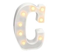 Jandei - Letras LED Iluminadas, Letra C con Luz Blanca Cálida, Luces Led Decoración y Ambiente, Luz Nocturna Bodas, Cumpleaños, Escaparates, Números y Letras con Luces (Funcionan con Pilas)