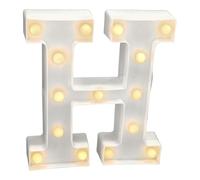 Jandei - Letras LED Iluminadas, Letra H con Luz Blanca Cálida, Luces Led Decoración y Ambiente, Luz Nocturna Bodas, Cumpleaños, Escaparates, Números y Letras con Luces (Funcionan con Pilas)