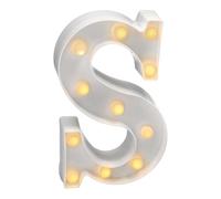 Jandei - Letras LED Iluminadas, Letra S con Luz Blanca Cálida, Luces Led Decoración y Ambiente, Luz Nocturna Bodas, Cumpleaños, Escaparates, Números y Letras con Luces (Funcionan con Pilas)