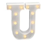 Jandei - Letras LED Iluminadas, Letra U con Luz Blanca Cálida, Luces Led Decoración y Ambiente, Luz Nocturna Bodas, Cumpleaños, Escaparates, Números y Letras con Luces (Funcionan con Pilas)