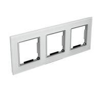 Jandei - Marco de 3 Módulos Cristal Templado, para Instalaciones de Mécanismos Estándar, Interruptores, Enchufes... (Blanco)