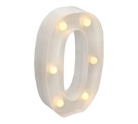 Jandei - Números Luminosos LED, Número 0 con Luz Blanca Cálida, Luces Led Decoración y Ambiente, Luz Nocturna Bodas, Cumpleaños, Escaparates, Números y Letras con Luces (Funcionan con Pilas)