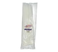 Jandei - Pack 100 Bridas de Plástico Nylon Universales, Organización de Cables, Sujeción Firme. (Blanco, 4,8x300mm)