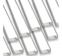 Jandei - Pack 10x Perfiles Aluminio Gris 1 Metro Forma U para Colocación en Superficie de Tiras LED, Difusor Redondeado Semitransparente. Incluye Tapas Finales y Clips Montaje