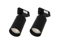 Jandei - Pack 2x Foco Carril Orientable para GU10, Monofásico 220V, Aluminio. Ideal para Iluminación Direccional en Hogares y Comercios. Bombilla No Incluída. (Negro)