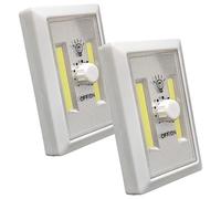 Jandei - Pack 2x Luces Nocturnas LED 110-120 Lúmenes. Iluminación Auxiliar de Pasillo, Dormitorio, Salón, Cocina, Armario - Funcionan con Pilas AAA no incluidas (Sensor/Regulador)