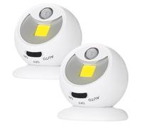 Jandei - Pack 2x Luces Nocturnas LED 110-120 Lúmenes. Iluminación Auxiliar de Pasillo, Dormitorio, Salón, Cocina, Armario - Funcionan con Pilas AAA no incluidas (Sensor/Magnética)