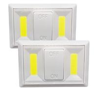 Jandei - Pack 2x Luces Nocturnas LED con Interruptor Encendido - Apagado, 110 Lúmenes. Luz Auxiliar de Pasillo, Dormitorio, Salón, Cocina, Armario (Funcionan con Pilas AAA no incluidas)