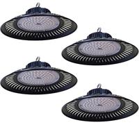 Jandei - Pack 4 Campanas Industriales LED 100W Alto Brillo UFO ECO, 9000 Lúmenes, Luz Blanca Fría 6000K. Gran Iluminación para Techo Alto en Nave, Taller, Garaje, Fábrica