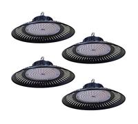 Jandei - Pack 4 Campanas Industriales LED 200W Alto Brillo UFO ECO, 18000 Lúmenes, Luz Blanca Fría 6000K. Gran Iluminación para Techo Alto en Nave, Taller, Garaje, Fábrica