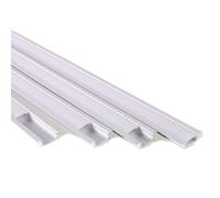 Jandei - Pack 4 x Perfil Aluminio Tira Led Forma YW Largo 1 Metro, Canaleta Led Empotrable Acabado Gris con Difusor Redondeado Semitransparente. Incluye Tapas Finales