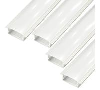 Jandei - Pack 4x Perfiles Aluminio Blanco Forma YW Largo 1 Metro para Colocación Empotrada de Tiras LED, Difusor Redondeado Semitransparente. Incluye Tapas Finales