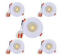 Jandei - Pack 5x Downlight LED COB 7W Empotrable, Foco Marco Redondo Blanco, 100x37mm (Orificio Corte 65mm), 630 Lumen, IP44. ideal para Salón, Cocina, Baño - Luz Fría 6000K
