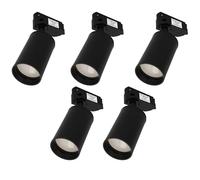 Jandei - Pack 5x Foco Carril Orientable para GU10, Monofásico 220V, Aluminio. Ideal para Iluminación Direccional en Hogares y Comercios. Bombilla No Incluída. (Negro)