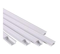 Jandei - Pack 5x Perfiles Aluminio Gris Forma YW Largo 2 Metros para Colocación Empotrada de Tiras LED, Difusor Redondeado Semitransparente. Incluye Tapas Finales