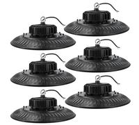 Jandei - Pack 6 Campanas Industriales LED Alto Brillo UFO ECO, 18000 Lúmenes, Luz Blanca Fría 6000K. Gran Iluminación para Techo Alto en Nave, Taller, Garaje, Fábrica (200W)