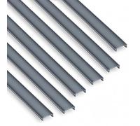 Jandei -Pack 6 Difusores Color Negro para Perfiles Aluminio, Iluminación de Tiras Led para Interior IP20. Medidas 13,5mm x 4,2mm x 11,5mm - 6 Perfiles de 1 Metro (Negro)