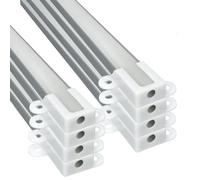 Jandei - Pack 8x Perfiles Aluminio 1M Longitud para Instalación de Tiras LED en Superficie, Canal para Luces Led con Difusor Semitransparente. El Kit incluye Tapas y Clips Montaje