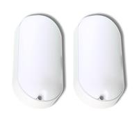 Jandei - Pack de 2 x Lamparas de Pared, Montaje Enrasado Superficie Lámpara Ovalada Segurid, 6000K Blanco Frío, IP65 Hidrófuga, Interior, Exterior, Baño, Techo, Escalera.