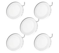 Jandei - Pack de 5 x Downlight LED Superficie, 18W, 1440 Lumen, Forma Redonda, Montaje con soporte para fijar posteriormente la lámpara, Tamaño 210x28 mm, Transformador Incluido (Blanco Frío 6000K)