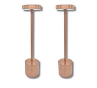 Jandei - Pack x 2 Lámparas de mesa LED de metal, Táctil, Recargable, 3 tonos de luz regulable 2000mAh, Sin Cable. Perfecta para Salón, Dormitorio, Escritorio, cenas al aire libre, eventos. (Oro rosa)