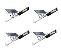 Jandei - Pack x4 Farola Solar Exterior 2500 Lúmenes, Impermeable IP65, Panel Solar y Mando a Distancia, Luz Blanca Fría 6000K, Ideal para Jardín, Patio, Camino y Muro