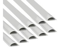 Jandei - Pack x10 Canaleta Adhesiva Blanca para Cables PVC. Organización y Protección del Cableado 1 Metro Longitud (25x90mm)