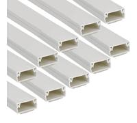 Jandei - Pack x10 Canaleta Adhesiva Blanca para Cables PVC. Organización y Protección del Cableado 1 Metro Longitud (10x20mm)