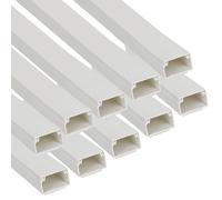 Jandei - Pack x10 Canaleta Adhesiva Blanca para Cables PVC. Organización y Protección del Cableado 1 Metro Longitud (16x25mm)
