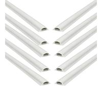 Jandei - Pack x10 Canaleta Adhesiva Blanca para Cables PVC. Organización y Protección del Cableado 1 Metro Longitud (10x35mm)