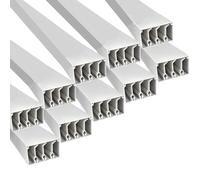 Jandei - Pack x10 Canaleta Blanca para Cables PVC. Organización y Protección del Cableado 1 Metro Longitud (60x100mm)