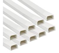 Jandei - Pack x10 Canaleta Blanca para Cables PVC. Organización y Protección del Cableado 1 Metro Longitud (25x40mm)