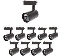 Jandei - Pack x10 Foco Techo Led Carril 30W, Blanco Frio 6000K, 2200 Lúmenes, 220V 50-60Hz Monofásico, Aluminio Vestidor, Escaparate, Tienda, Oficina. Color Negro