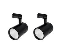 Jandei - Pack x2 Foco Techo Led Carril 30W, Blanco Cálido 3000K, 3000 Lúmenes, 185V-265V AC Monofásico, Aluminio Vestidor, Escaparate, Tienda, Oficina. (Negro)