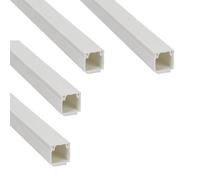 Jandei - Pack x4 Canaleta Adhesiva Blanca para Cables PVC. Organización y Protección del Cableado 1 Metro Longitud (12x12mm)